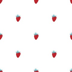 Seamless pattern with strawberries. Red and pink berries, vector illustration for application on fabric or paper