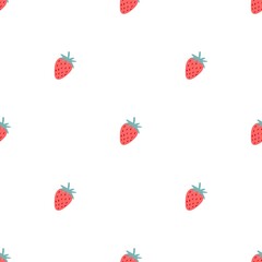 Seamless pattern with strawberries. Red and pink berries, vector illustration for application on fabric or paper