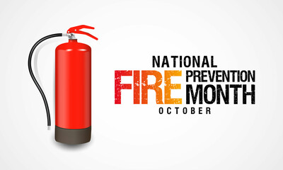 National Fire Prevention month is observed every year in October, to raise fire safety awareness, and help ensure our home and family is protected. Vector illustration