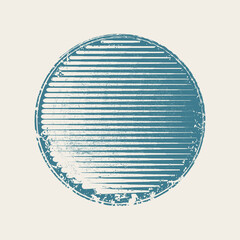 Minimalist design element . Grunge textured circle . Vector abstract shape.