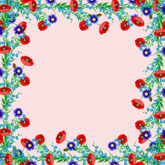 Vector - fieldflower frame in watercolor.