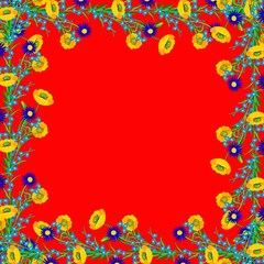 Vector - fieldflower frame in watercolor.