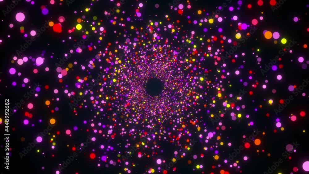 Poster tunnel of sparkling particles. 3d rendering abstract space, computer generated backdrop