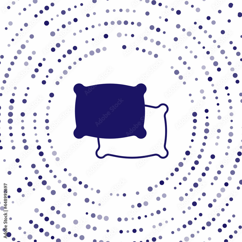 Poster blue rectangular pillow icon isolated on white background. cushion sign. abstract circle random dots