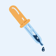 Vector illustration of laboratory pipette isolated over white background.