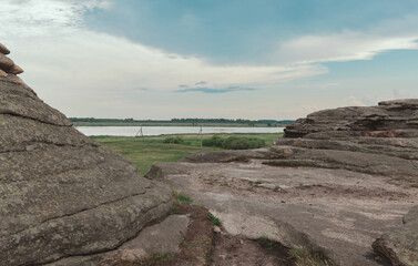 Old sanctuary, Big Allaki lake, South Ural