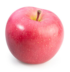 Japanese San Fuji Apple isolated on white background, Fresh Pink Apple on white background,  With clipping path.