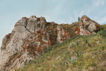 View from the foot of the cliff to the top