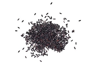 Riceberry rice isolated on white background.