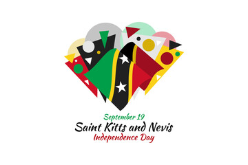 September 19, Independence Day of Saint Kitts and Nevis. vector illustration. Suitable for greeting card, poster and banner.