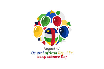 Fototapeta na wymiar August 13, Central African Republic Independence day vector illustration. Suitable for greeting card, poster and banner.