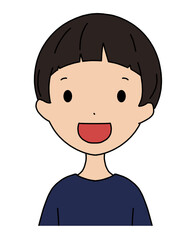 Obraz premium 笑顔の男の子の顔のイラスト