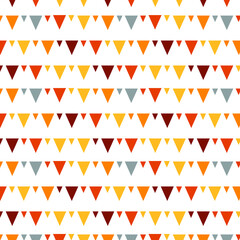Seamless vector pattern on the theme of Halloween, colored flags on a white background. Endless texture for wallpaper, flyers, covers, banners, fill pattern, web page, background, surface.
