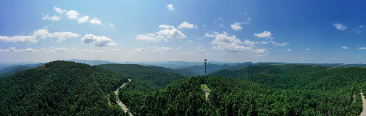 Fototapeta premium Aerial 180 Pano S Lovers at Lovers Leap VA