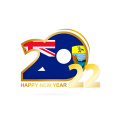 Year 2022 with Saint Helena Flag pattern. Happy New Year Design.