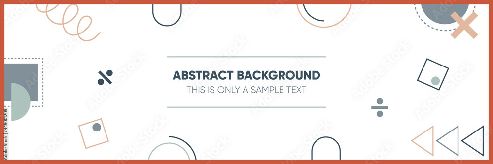 Poster abstract minimal background with memphis geometry style and pastel color