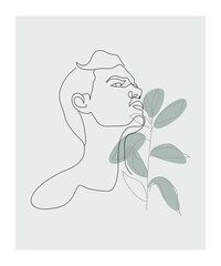 Human and plant modern interior poster 