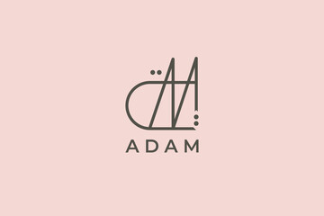 monoline signature logo design name adam. usable logo design for private logo, business name card web icon, social media icon - obrazy, fototapety, plakaty