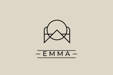 monoline signature logo design name emma. usable logo design for private logo, business name card web icon, social media icon