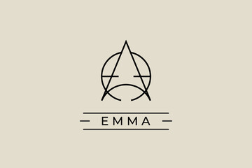 monoline signature logo design name emma. usable logo design for private logo, business name card web icon, social media icon