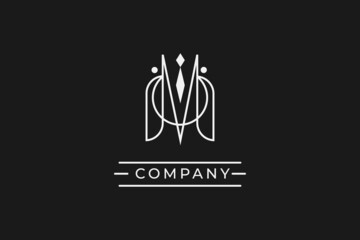 abstract monoline logo company. usable logo design for private logo, business name card web icon, social media icon