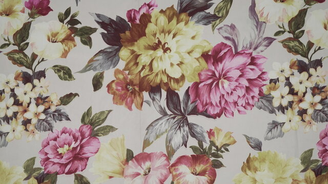 flowers in the garden on fabric