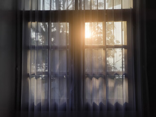 The lighting through the window. Morning sun lighting the room, shadow background overlays.