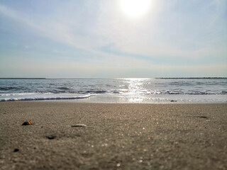 View of the Beach and the sea in the Morning, beautiful landscape