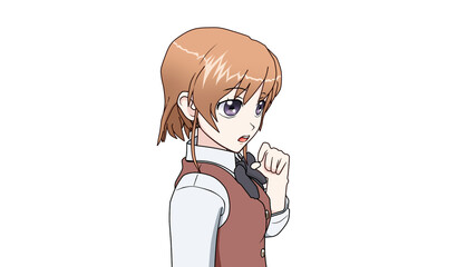 女学生　タイプA  制服  右向き-9