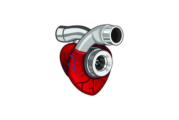 heart turbo logo - obrazy, fototapety, plakaty