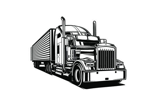 semi truck trailer silhouette