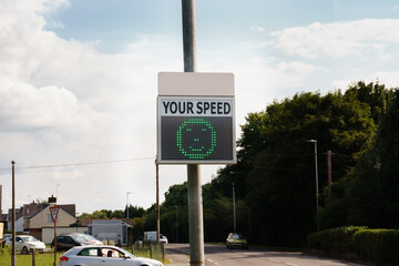 Vehicle activated or radar sign to display to oncoming drivers their speed
