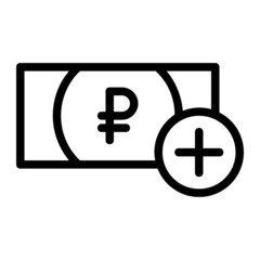 Add or Recharge Russian Ruble Digital Money Icon