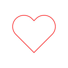 Red outline heart vector