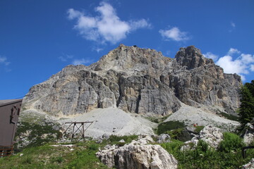 Fototapeta na wymiar Monte Lagazuoi in Cortina d'Ampezzo, Italy
