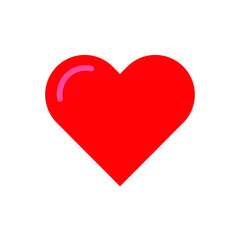 Red heart isolated on white. Red heart vector illustration