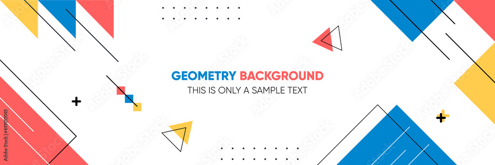 Poster abstract minimal background with memphis geometry style