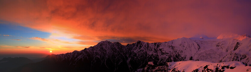 Caucasus, Ossetia. Genaldon gorge. Morning in the valley.