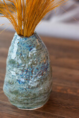 Stylish Blue Handmade Ceramic Vase