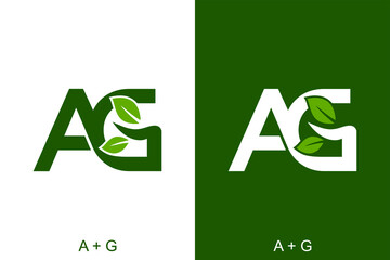 Letter A and G with leaf concept. Very suitable various business purposes also for symbol, logo, company name, brand name, personal name, icon and many more.