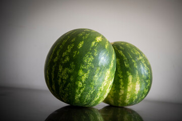 fresh green twin watermelon