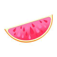 Vector flat illustration of grapefruit wedge