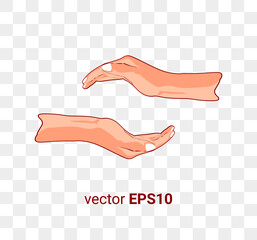 vector illustration of a hand protecting