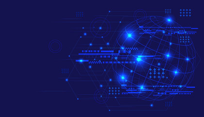Obraz premium Abstract globe technology background