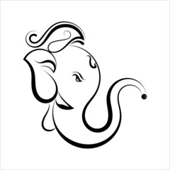 Ganesha The Lord Of Wisdom Calligraphic Style