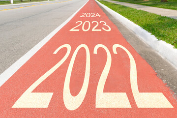 cycle path with the years 2022, 2023 and 2024, representing physical activity and clean transport.