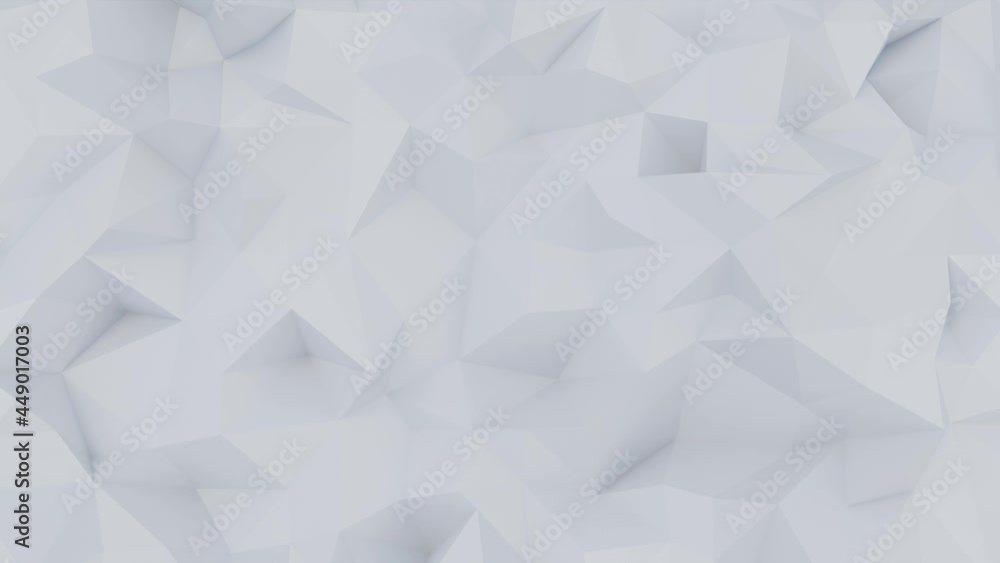 Poster spatial abstract geometric white triangles loop background animation. seamless animation of 3d trian