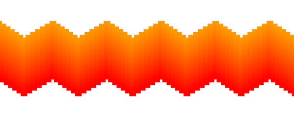 Isolated geometric graphic element of zig zag stripe made of small rhombus as pixels