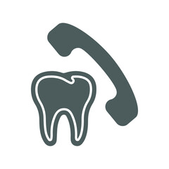 Call, care, dental icon. Simple Gray vector illustration.