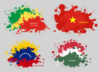 paint spot of flag en transparent background